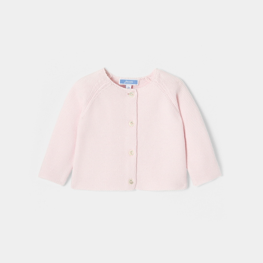 Cardigan bébé fille en point mousse 