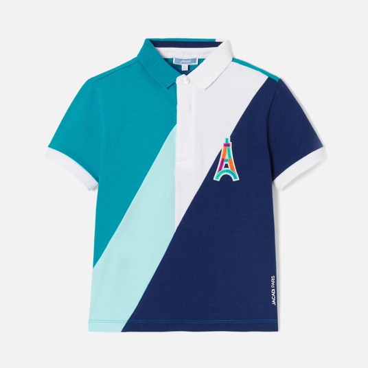 Polo enfant garçon color block