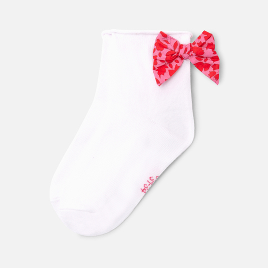 Chaussettes enfant fille nœud tissu Liberty