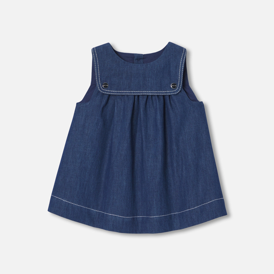 Trägerkleid für Baby Mädchen aus leichtem Denim